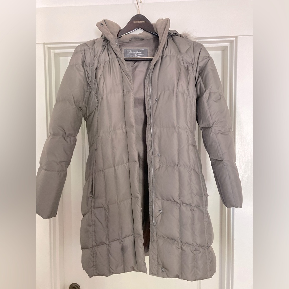 Eddie Bauer Hooded Puffer - Mushroom color